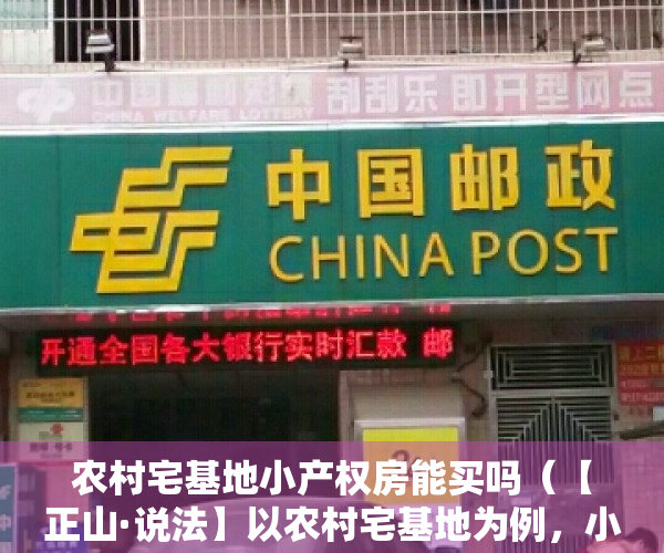 农村宅基地小产权房能买吗（【正山·说法】以农村宅基地为例，小产权房买卖合同效力如何？）