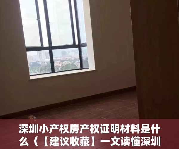 深圳小产权房产权证明材料是什么（【建议收藏】一文读懂深圳小产权房史的产证类别）