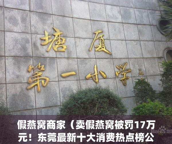 假燕窝商家（卖假燕窝被罚17万元！东莞最新十大消费热点榜公布）(假燕窝怎么赔偿)