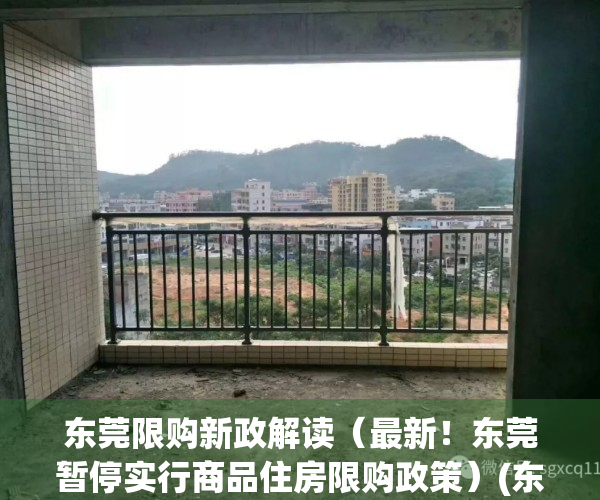 东莞限购新政解读（最新！东莞暂停实行商品住房限购政策）(东莞限购措施)