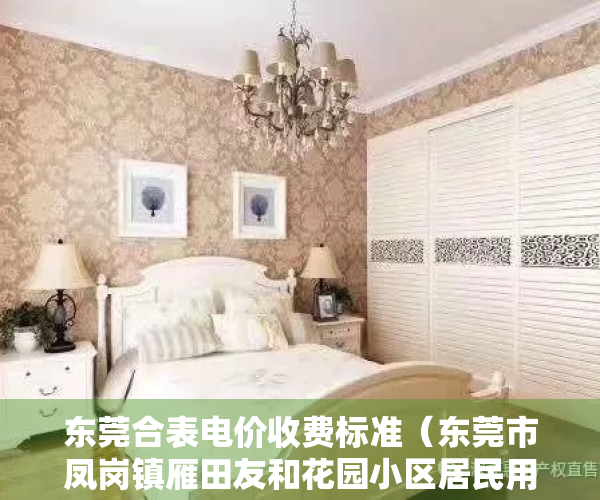 东莞合表电价收费标准（东莞市凤岗镇雁田友和花园小区居民用电抄表到户的问题）