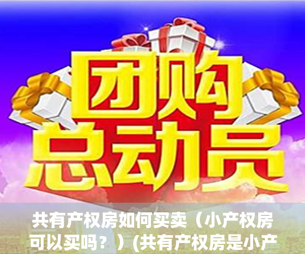共有产权房如何买卖（小产权房可以买吗？）(共有产权房是小产权还是大产权?)