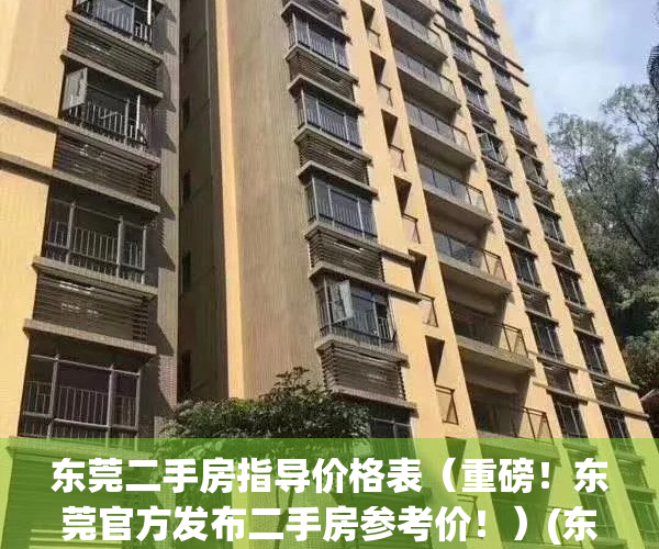 东莞二手房指导价格表（重磅！东莞官方发布二手房参考价！）(东莞二手房价格查询)