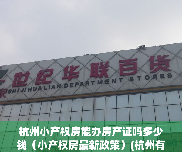 杭州小产权房能办房产证吗多少钱（小产权房最新政策）(杭州有小户型的房子卖吗)