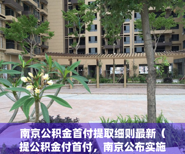 南京公积金首付提取细则最新（提公积金付首付，南京公布实施细则）(南京公积金贷款首付要付多少)