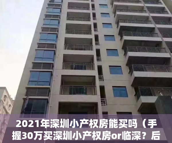 2021年深圳小产权房能买吗（手握30万买深圳小产权房or临深？后浪买房太纠结……）