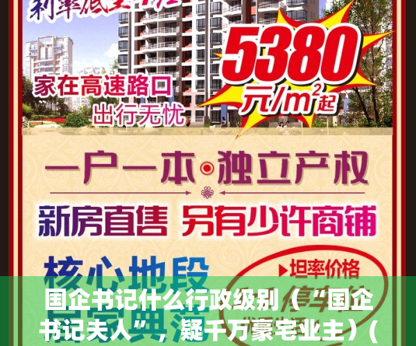 国企书记什么行政级别（“国企书记夫人”，疑千万豪宅业主）(国企里面书记官大吗)
