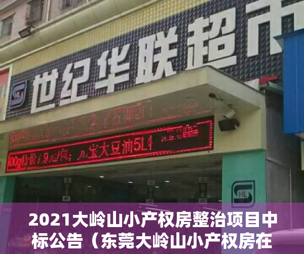 2021大岭山小产权房整治项目中标公告（东莞大岭山小产权房在售楼盘，都有哪些值得推荐？）