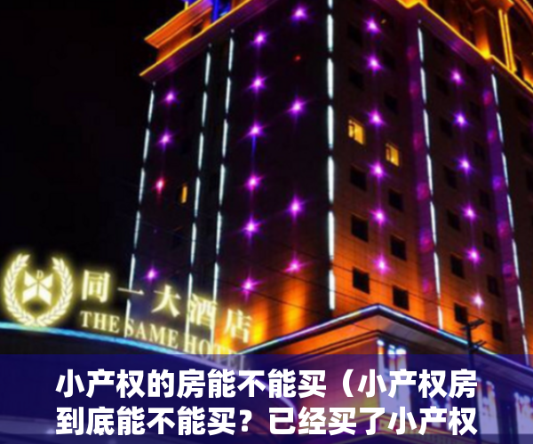 小产权的房能不能买（小产权房到底能不能买？已经买了小产权房，合同有效吗？）