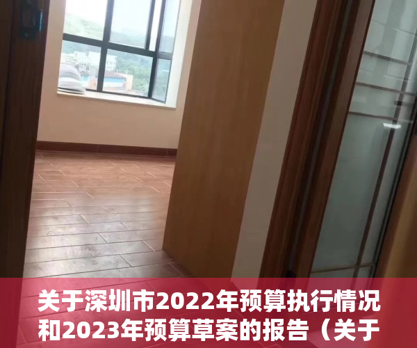 关于深圳市2022年预算执行情况和2023年预算草案的报告（关于深圳市2022年预算执行情况和2023年预算草案的报告）