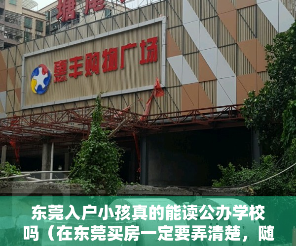 东莞入户小孩真的能读公办学校吗（在东莞买房一定要弄清楚，随房“送学位”一般是不靠谱！）