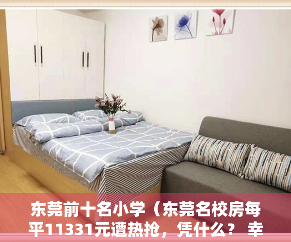 东莞前十名小学（东莞名校房每平11331元遭热抢，凭什么？ 幸福里有好房）