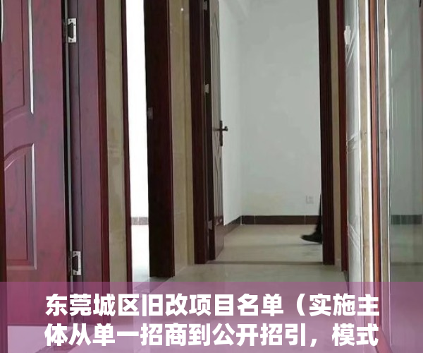 东莞城区旧改项目名单（实施主体从单一招商到公开招引，模式大变的东莞旧改将怎么走？）
