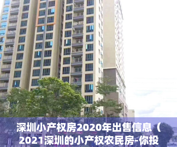 深圳小产权房2020年出售信息（2021深圳的小产权农民房-你投资了吗？）(深圳小产权农民房可以买吗)