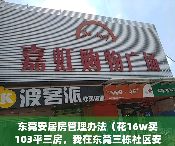 东莞安居房管理办法（花16w买103平三房，我在东莞三栋社区安家）(东莞安居房政策)