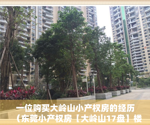 一位购买大岭山小产权房的经历（东莞小产权房【大岭山17盘】楼盘①：二房 188万 套，三房 268万 套任选‼️；楼盘②）