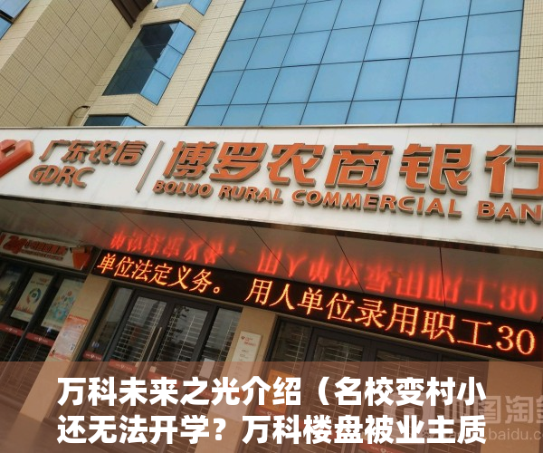 万科未来之光介绍（名校变村小还无法开学？万科楼盘被业主质疑租地建校只为卖房）