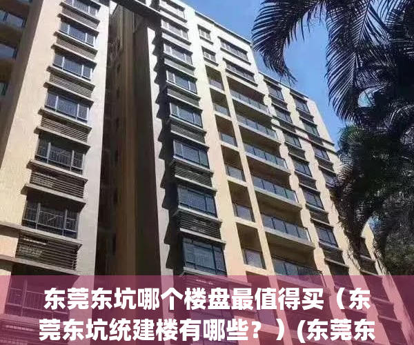 东莞东坑哪个楼盘最值得买（东莞东坑统建楼有哪些？）(东莞东坑楼盘最新价格表)