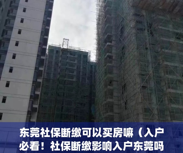 东莞社保断缴可以买房嘛（入户必看！社保断缴影响入户东莞吗？）(东莞社保断了能办理居住证吗)