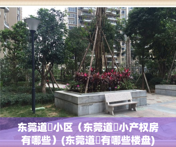 东莞道滘小区（东莞道滘小产权房有哪些）(东莞道滘有哪些楼盘)