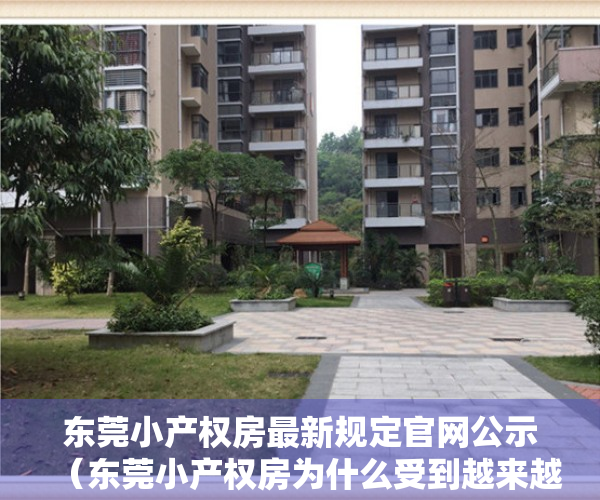 东莞小产权房最新规定官网公示（东莞小产权房为什么受到越来越多的人青睐了？）