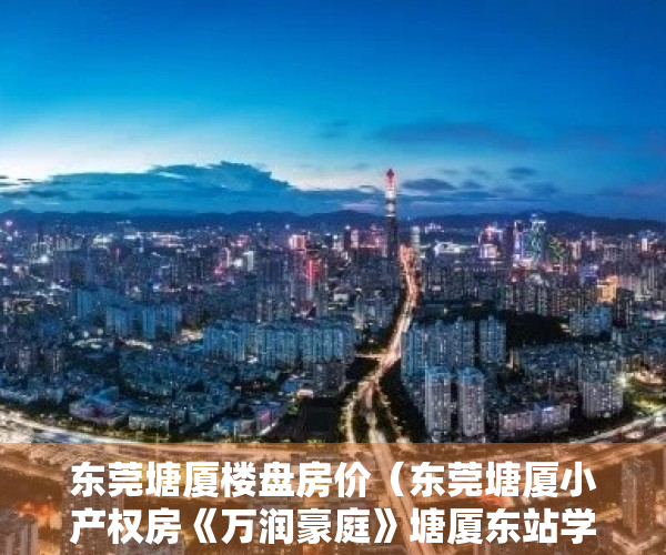 东莞塘厦楼盘房价（东莞塘厦小产权房《万润豪庭》塘厦东站学区电梯房 精装交房南北通透两房37W起）