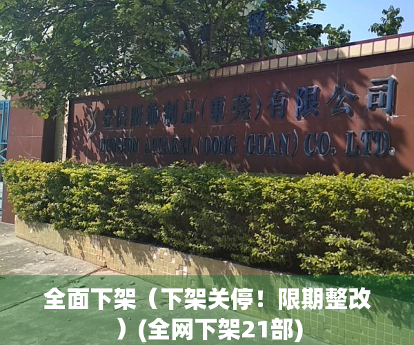 全面下架（下架关停！限期整改）(全网下架21部)