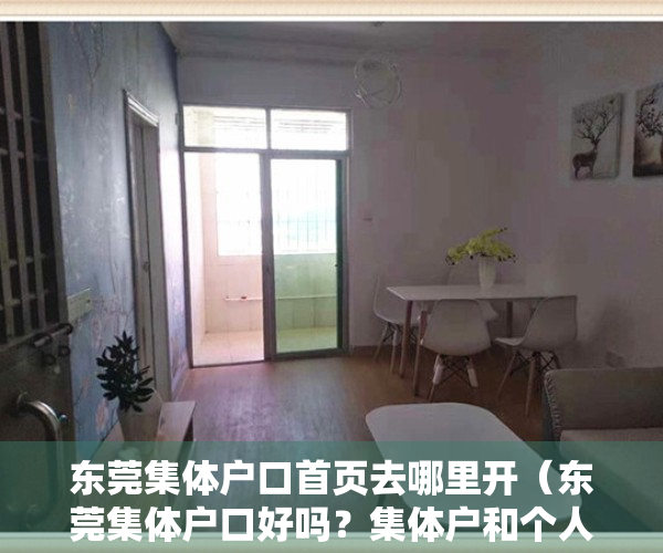东莞集体户口首页去哪里开（东莞集体户口好吗？集体户和个人户有何区别？）