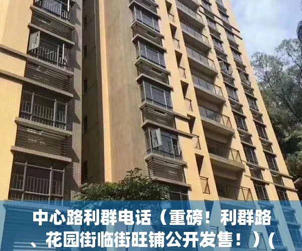 中心路利群电话（重磅！利群路、花园街临街旺铺公开发售！）(利群购物中心电话)