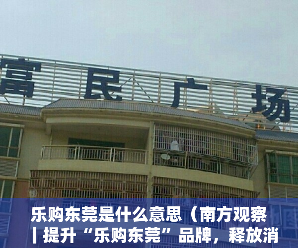 乐购东莞是什么意思（南方观察｜提升“乐购东莞”品牌，释放消费新动能）