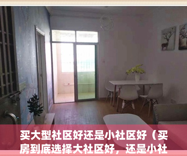 买大型社区好还是小社区好（买房到底选择大社区好，还是小社区好？）(买房子是大社区好还是小社区好)