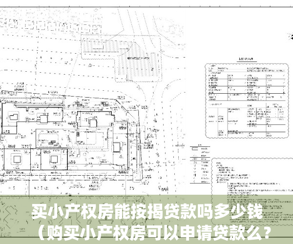 买小产权房能按揭贷款吗多少钱（购买小产权房可以申请贷款么？）(买小产权的房子可以办理贷款吗?)