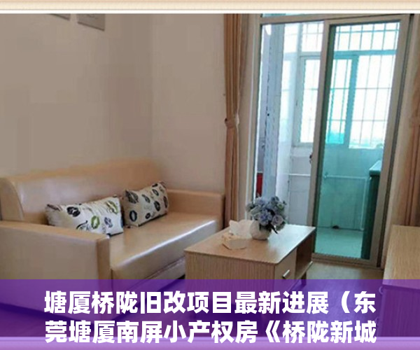 塘厦桥陇旧改项目最新进展（东莞塘厦南屏小产权房《桥陇新城》正规报建 手续最齐全 纯旧改范围 征收区域 楼下就是商场 双高速出口 带停车场）