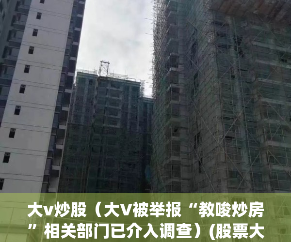 大v炒股（大V被举报“教唆炒房”相关部门已介入调查）(股票大v被抓)