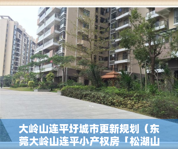 大岭山连平圩城市更新规划（东莞大岭山连平小产权房「松湖山水雅苑」近光大山湖城）