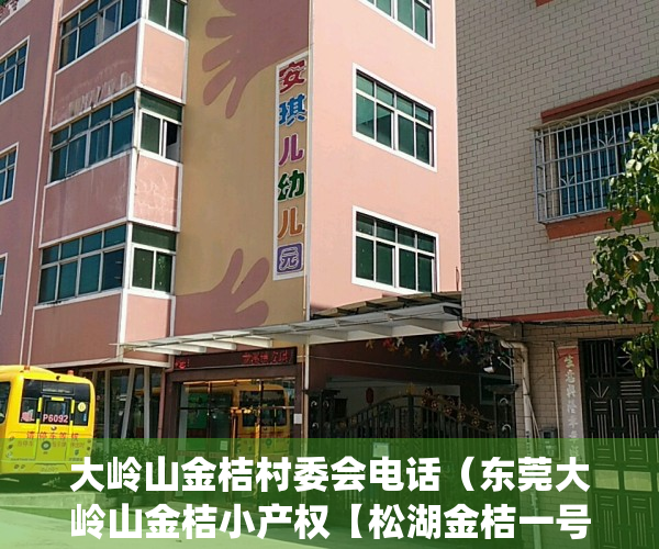 大岭山金桔村委会电话（东莞大岭山金桔小产权【松湖金桔一号】双地铁口物业 均价4800起 带精装 松山湖华为总部基地附近在卖统建楼小产权房）