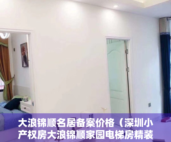 大浪锦顺名居备案价格（深圳小产权房大浪锦顺家园电梯房精装修09户型）