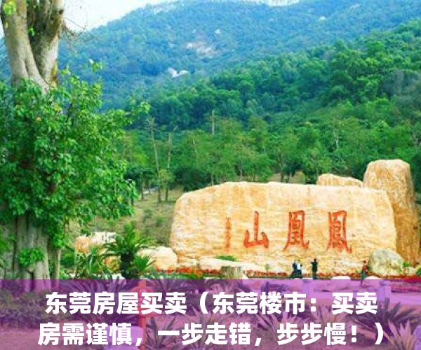 东莞房屋买卖（东莞楼市：买卖房需谨慎，一步走错，步步慢！）(东莞卖房子政策)