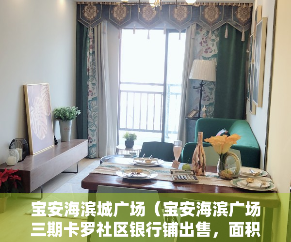 宝安海滨城广场（宝安海滨广场三期卡罗社区银行铺出售，面积65平，租金12000元月，出售价格490万各付，卖方税费48万，买方税费10万 资深圳商铺投资）