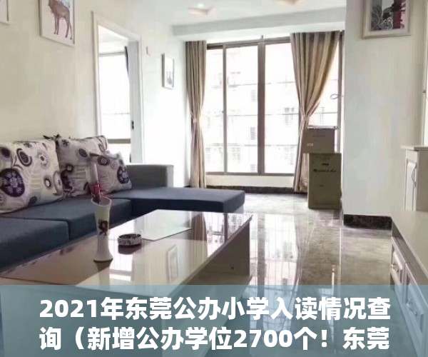 2021年东莞公办小学入读情况查询（新增公办学位2700个！东莞又有小学9月上新！）