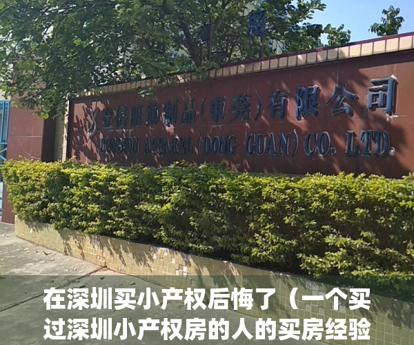 在深圳买小产权后悔了（一个买过深圳小产权房的人的买房经验）(深圳购买了小产权房的经验)