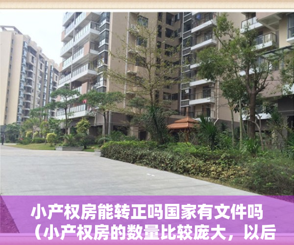 小产权房能转正吗国家有文件吗（小产权房的数量比较庞大，以后可以转正了！）