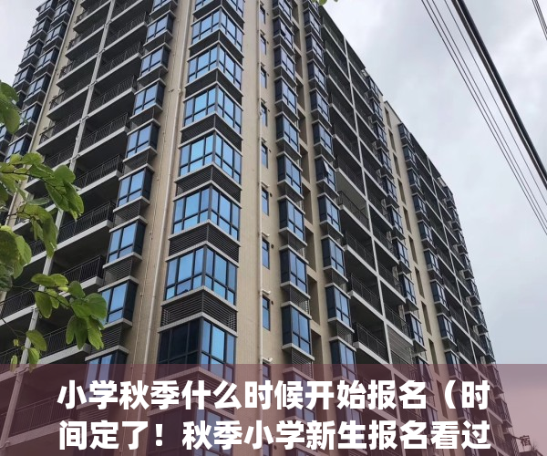 小学秋季什么时候开始报名（时间定了！秋季小学新生报名看过来）(今年秋季小学什么时候报名)