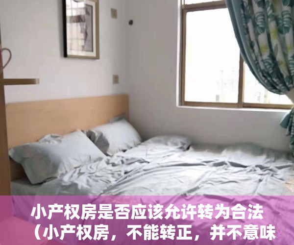 小产权房是否应该允许转为合法（小产权房，不能转正，并不意味着凉了）