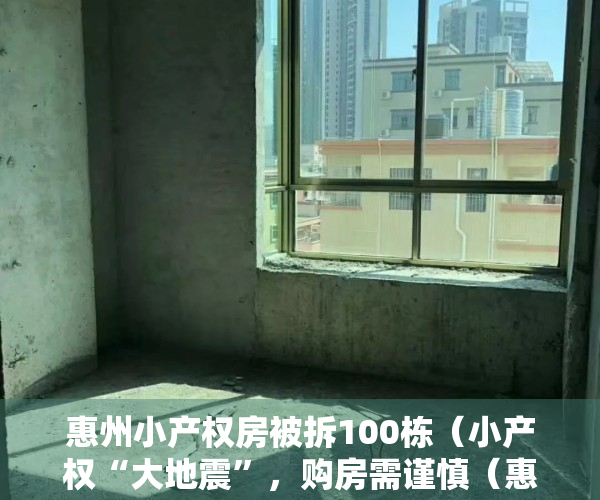 惠州小产权房被拆100栋（小产权“大地震”，购房需谨慎（惠州、深圳、广州、东莞相继大强拆！业主喊冤））