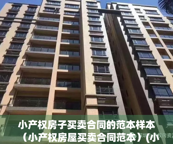小产权房子买卖合同的范本样本（小产权房屋买卖合同范本）(小产权房买卖合同怎么写?)