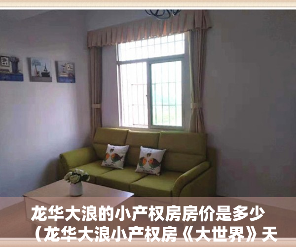 龙华大浪的小产权房房价是多少（龙华大浪小产权房《大世界》天然气入户，总价358万套起）