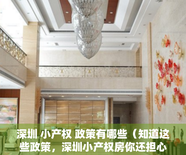 深圳 小产权 政策有哪些（知道这些政策，深圳小产权房你还担心它该何去何从呢？）