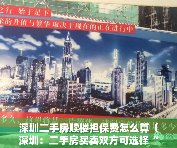深圳二手房赎楼担保费怎么算（深圳：二手房买卖双方可选择“带押过户”模式）