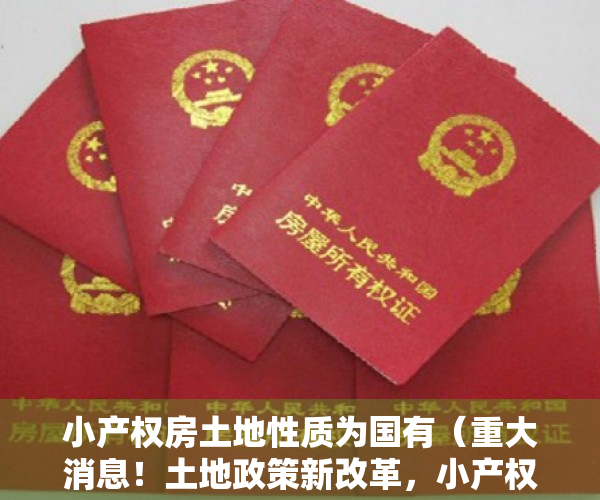 小产权房土地性质为国有（重大消息！土地政策新改革，小产权房能“转正”么？）